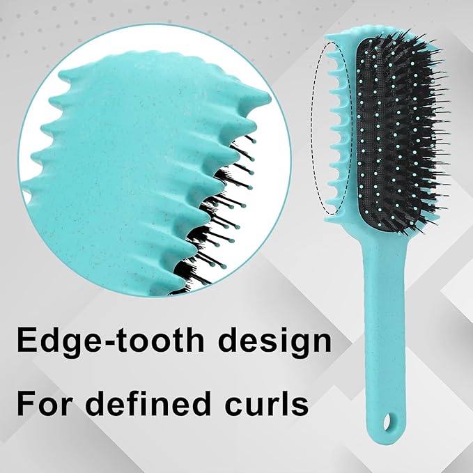 Curly Hair Brush, Volume Curl Defining Brush for Detangling Shaping and Styling Women's Curls, Reduce Pulling (Purple)