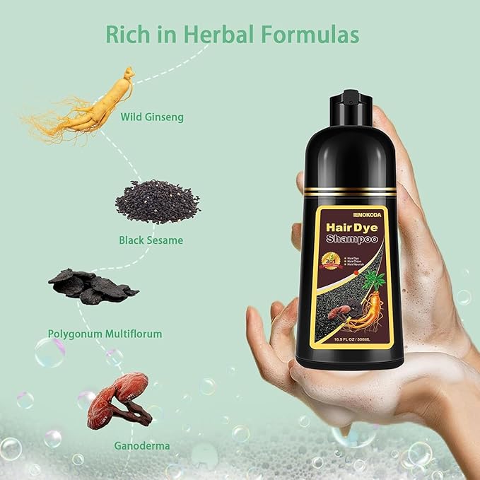 Cherry Brown Hair Dye Shampoo 3 in 1,Hair Color Shampoo Works in Minutes,Brown Hair Shampoo & Shampoo Para Pintar el Cabello