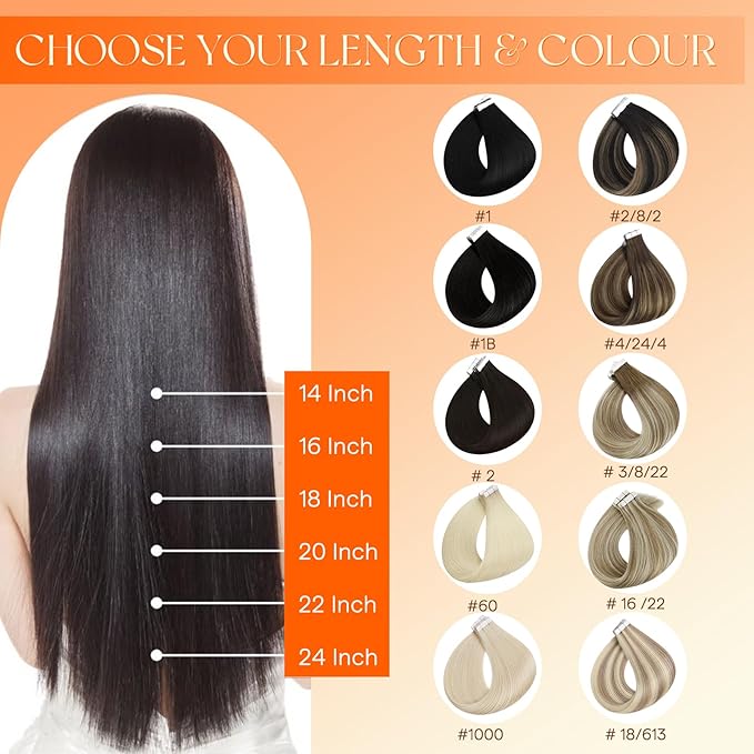 Full Shine Invisi Edge Tape in Hair Extensions Color 2 Dark Brown Machine Remy Injected Tape in Extensions Insert Human Hair 22 Inch Natural Silky 20 Pcs 50 Grams for Wedding Soft