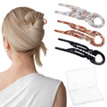 Sunolga 3pcs Prestige French Hair Pins for Women, 4.38" Large, Serrated Anti-Slip Design, Curved Shape for Better Head Fit, Coquette Elegant Hair Accessories for Updos, Chignon, Bun Hairstyles