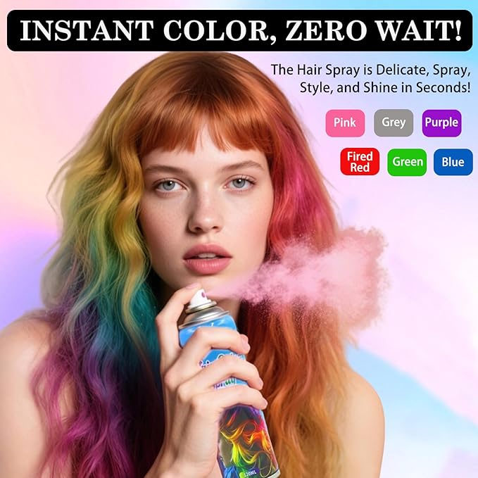 Green Temporary Hair Color Spray for Kids Women Men, One-Day Temporary Hair Dye Spray, Washable Hair Color Wax Hair Coloring Natural Non-Sticky For Christmas, Cosplay, DIY, Party (Green)