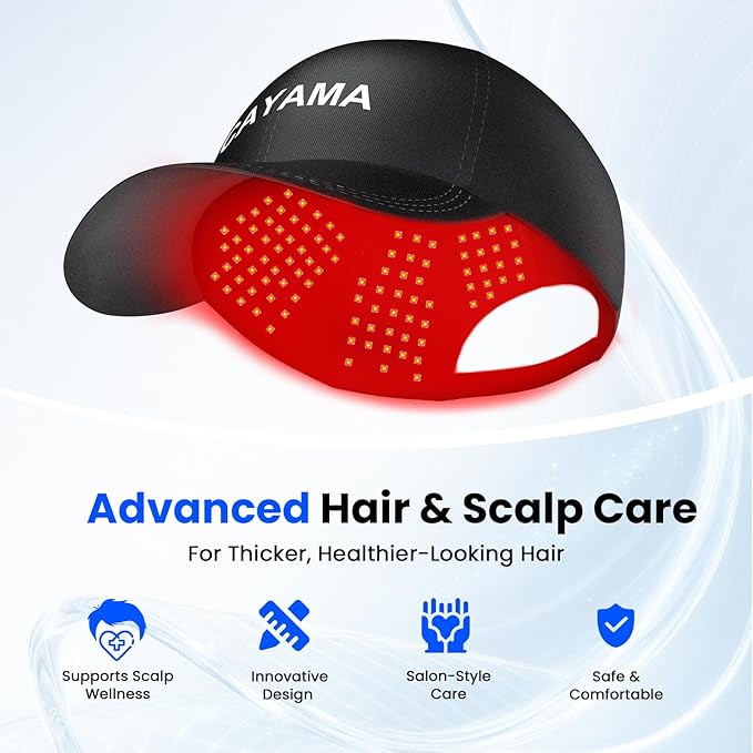 Red Light Hair Growth Cap, Red Light Therapy for Hair Growth, 528 LEDs, 4 Modes & 3 Levels, Portable Rechargeable Hair Care Cap with 5000mAh Remote for Men & Women