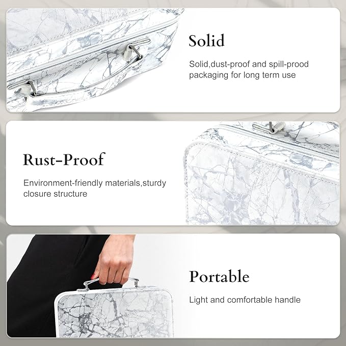 Makeup Kit for Women,All in One Makeup Gift Set for Girls in Cosmetic Train Case (White) With Mirror,Full Cosmetic Kit Includes Eyeshadow Palette,Lipgloss,Blushes,Pencil,Brush Applicators