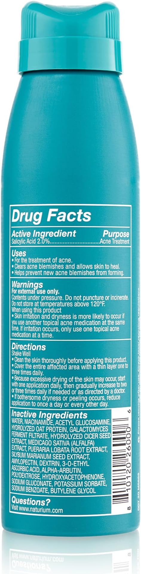 Naturium Salicylic Acid Body Spray 2%, Blemish-Fighting & Pore Treatment, with Niacinamide Plus Encapsulated Salicylic Acid, 4 oz