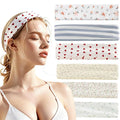 Cute Headbands for Women, plus for Nurses – Fashion Non Slip Elastic Floral Hairbands, Soft Fabric Thick Stripe Head Bands for Girls, Valentine's Day Heart Headbands (D-6)