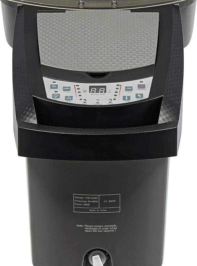 Professional Hair Steamer Beauty Salon Spa Rolling Hair Steamer Conditioner Hairdressing Care Hood Color Processor, Adjustable Steam & Timer,Grey
