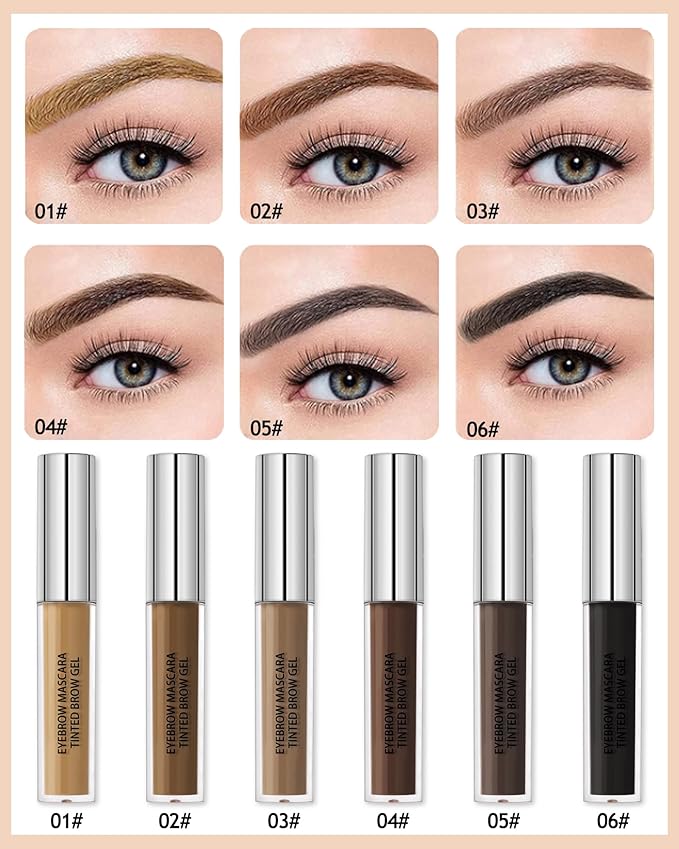 Waterproof Tinted Brow Gel - Long Lasting, Smudge-Proof Liquid Eyebrow Makeup - Volumizing Enhance Eyebrow Mascara for Women - With Brow Razor Brush - 02 Auburn
