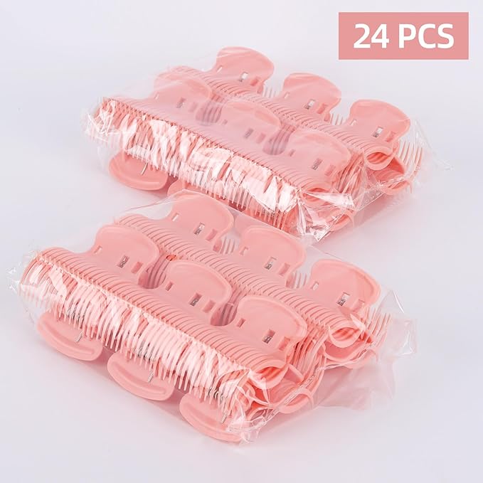 Tbestmax 24 Hot Roller Clips for Hair Curler Claw Clip Replacement Hair Section Styling for Women Girls, Orange