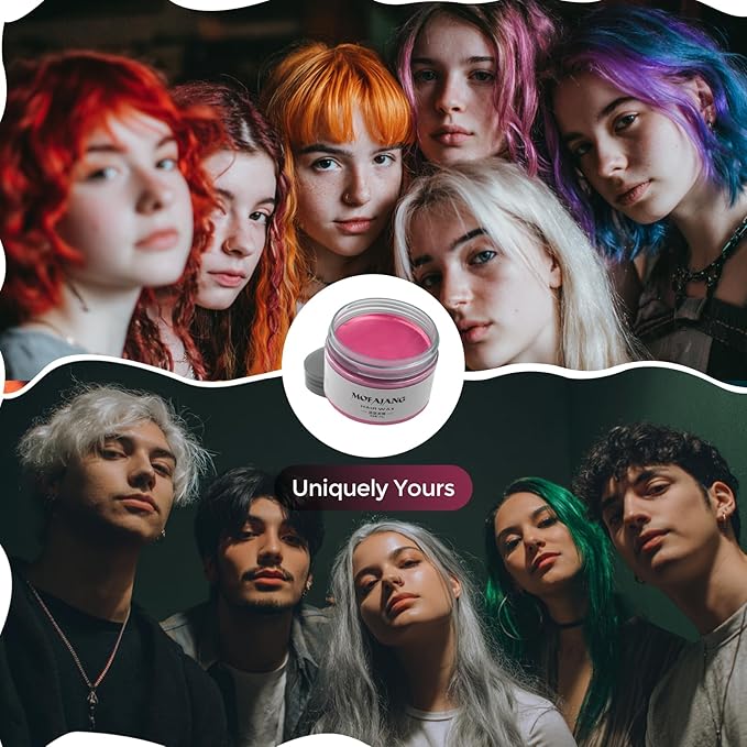 SOVONCARE Light Pink Temporary Hair Color Wax Washable Hair Dye for Men & Women, All-Day Hold Disposable Hair Styling Clays for Party, Cosplay & Daily 4.23 oz