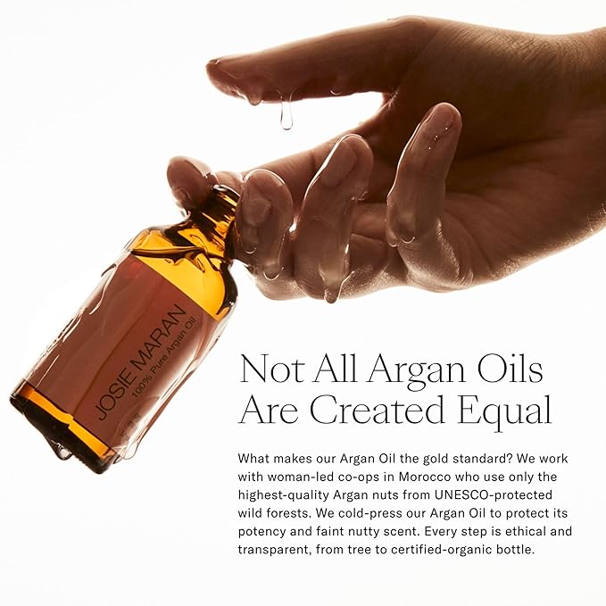 Josie Maran Pure Argan Oil + Liquid Exfoliant Kit - Anti Aging Hyperpigmentation Treatment & Hydrating Argan Oil for Dry Skin - Body Skin Care Products For Everyday Use (3.4 oz)