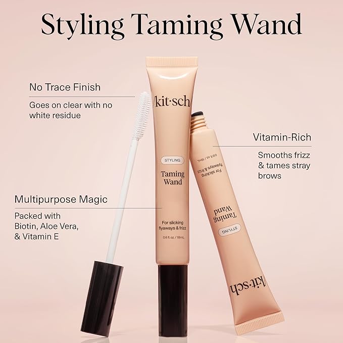 Kitsch Fly Away Stick for Hair - Taming Wand with Biotin, Aloe & Vitamin E - Clear Serum-Like Gel Hair Mascara for Baby Hairs - Lightweight & Multi-Use Hair Stick | Ideal Gifts for Women - 18mL