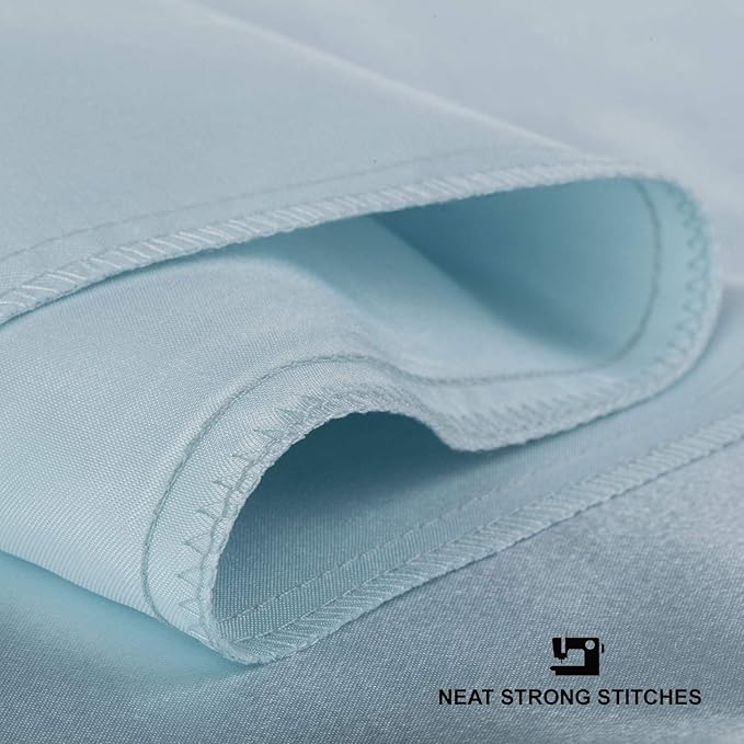 BLISSFORD Satin Pillowcase with Zipper, for Hair and Skin Care, Feels Soft and Cool Like a Silk Pillowcase, Satin Pillow Cases 2 Pack, Slik Pillow Cover, Baby Blue - Queen Size, Set of 2