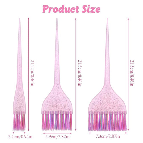 3Pcs Hair Color Brush, Hair Dye Brushes, Glitter Hairs Dye Brush Set Hairs Color Remover, Applicator Brushs for Women Men Salon Use Home DIY Dyeing