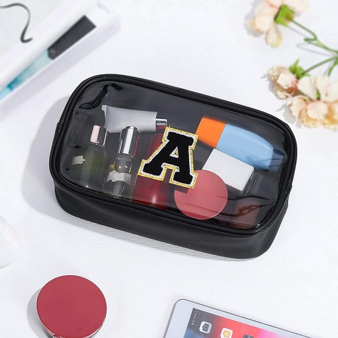 YOOLIFE Birthday Gifts for 3 4 5 6 7 8 9 10 11 12 13 Year Old Girls Travel Makeup Bag Pouch Toiletry Bag for Kids Clear Makeup Bag Cosmetic Bag Birthday Gifts for Girls Kids Preppy Stuff Black K