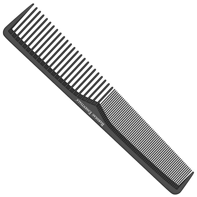 Styling Comb (5 Pack) | Professional 7 Inch Black Carbon Fiber Anti Static Chemical And Heat Resistant Comb For All Hair Types | Fine and Wide Tooth Combs For Men and Women | By Bardeau Essentials