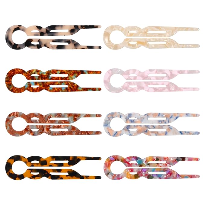 8 Pcs French Hair Pins for Women French Hair Clips Elegant Design Accessories Suitable for Christmas Valentines Wedding Birthday Thanksgiving Hairpin Gifts (Set A)
