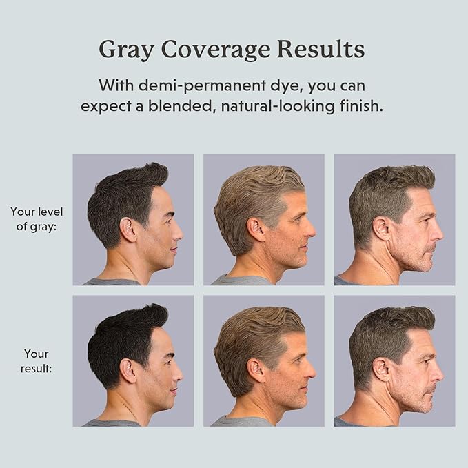 Hair & Beard Color for Blending Grays 2 pack - Soft Black - Ammonia-Free Complete Men’s At-home Beard & Hair Dye Kit, Professional-grade Demi-Permanent Hair Color (2.0)