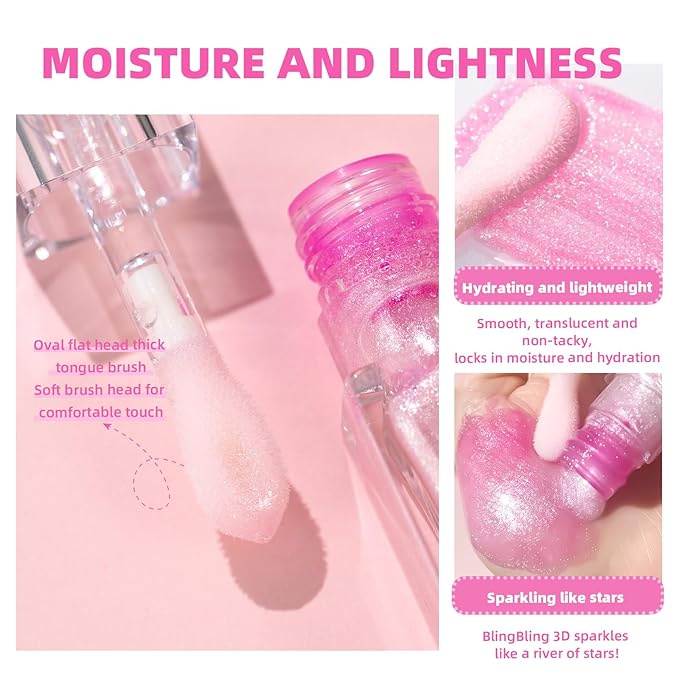 Magic Color Changing Moisturizing Lip Glow Oil Plumping Glimmer Glow Lipstick, Hydrating Lip Gloss Lip Balm Transparent Lip Care, Long Lasting Moisturizing Non-sticky Fresh Texture Lip Oil