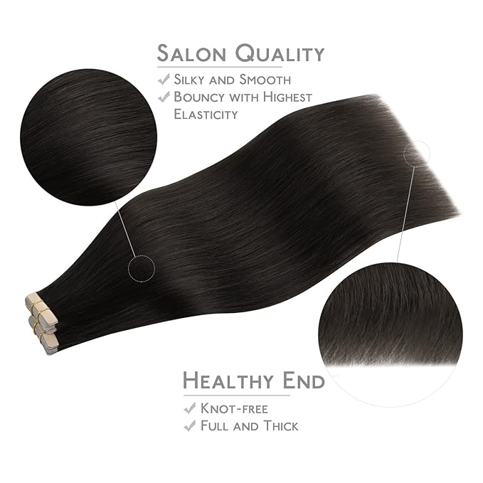 Wennalife Tape in Hair Extensions Human Hair, 40pcs 100g 22 inch Dark Brown Hair Extensions Real Human Hair Straight Tape in Extensions Invisible Human Hair Extensions Reusable Real Hair Extensions