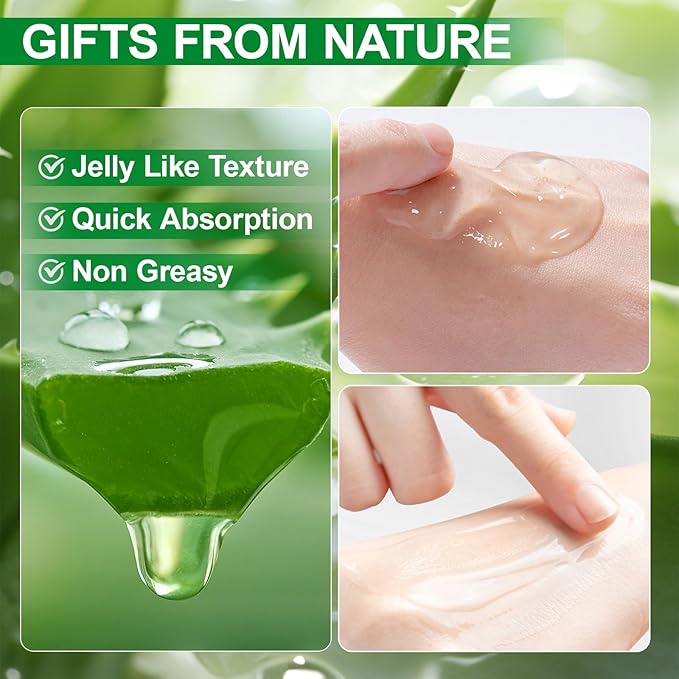 Erinde 30 Pack Aloe Vera Gel for Face, Hair & Body, 99% Pure Aloe Vera Gel for Sunburn Relief, After Sun Skin Care Relief, Skin Care Bulk Soothing Hydrating Aloe Gel Travel Size for All Skin Types