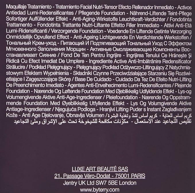 By Terry Eclat Opulent Anti-Aging Lifting Foundation, Medium - Full Coverage, Hydrating & Radiance Boosting, Nude Radiance, 1.01 fl oz