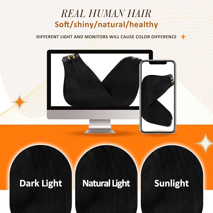 Full Shine Black Hair Extension Clip ins 20 Inch Seamless Human Hair Clip in Extensions for Black Woman Black Clip ins Hair Extension Straight Hair 8 PCS 120 G