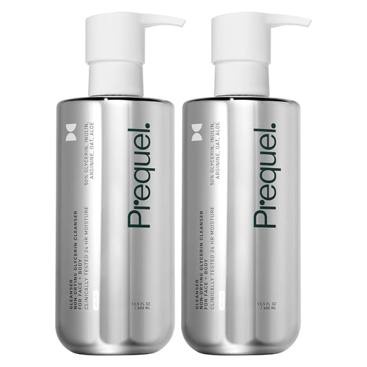 Skin Gleanser, Moisturizing Glycerin Face Wash, Professional Strength Face Cleanser for Women, Unscented Sensitive and Dry Skin Face Wash Pump Bottles - 6.75 fluid ounce (Pack of 2)