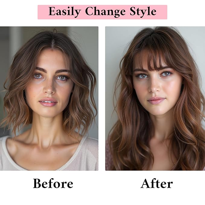 SEGO 100% Real Human Hair Toppers, with Air Bangs, Silk Base 150% Density, Clip in Topper, 2.7肺5.1・ HairPieces for Women, with Thinning/Hair Loss Cover Gray