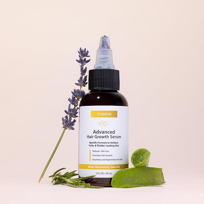 Advanced Hair Growth Serum - Hair Growth Oil with Aloe Vera Biotin, Caffeine & Keratin - Hair Oils Stimulates Growth, Moisturizes & Conditions Scalp - Hair Serum for Thicker Fuller Hair 60ml