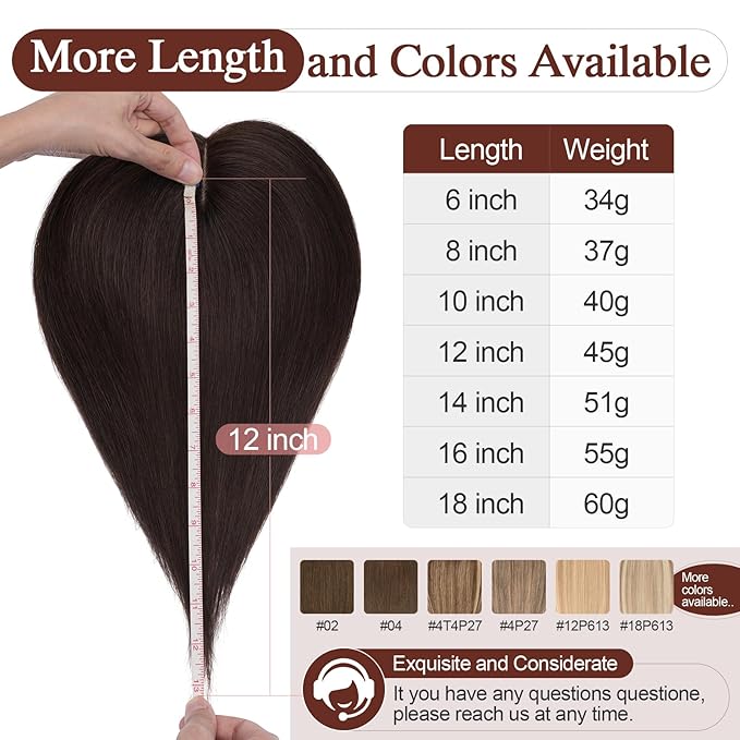 SEGO Hair Topper for Women, No Bangs Real Human Hair Topper with Anti-Slip Clips (14 Inches #Grey)