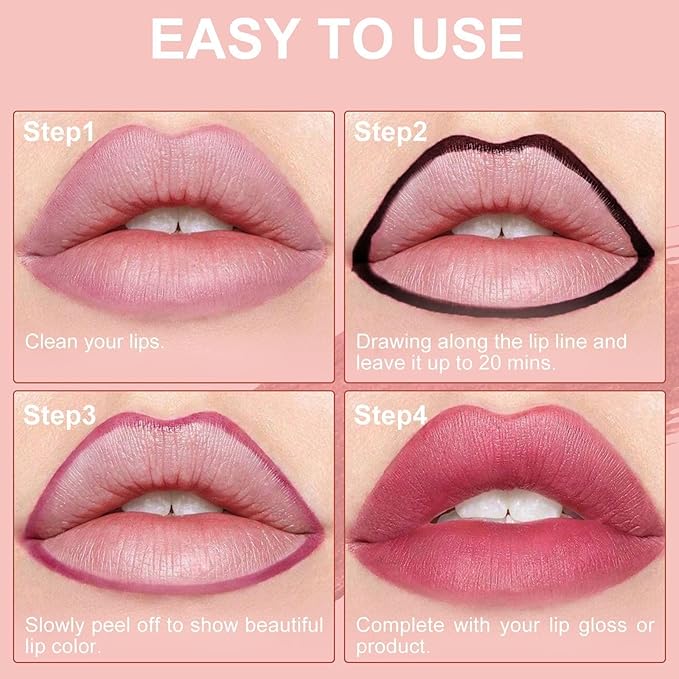 Lip Stain Peel Off - Lip Liner Waterproof, Lip Liner Stain Transfer Proof & Plumping, Moisturizing Non-Stick Cup Matte Finish Stay On All Day, Nude Color