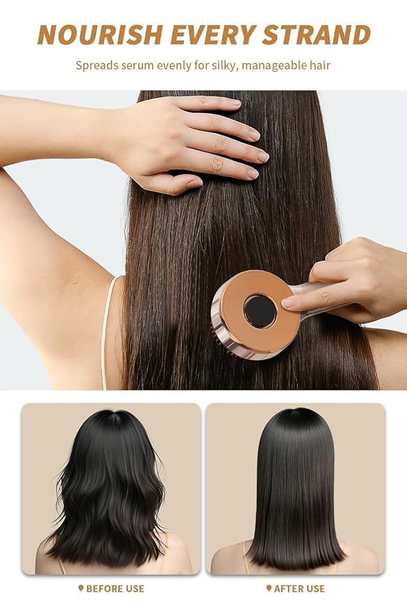 All-in-One Upgrade – 3-in-1 Electric Scalp Comb with Oil Applicator, Detangling Hair Brush, IPX7 Waterproof, Cordless Portable Design
