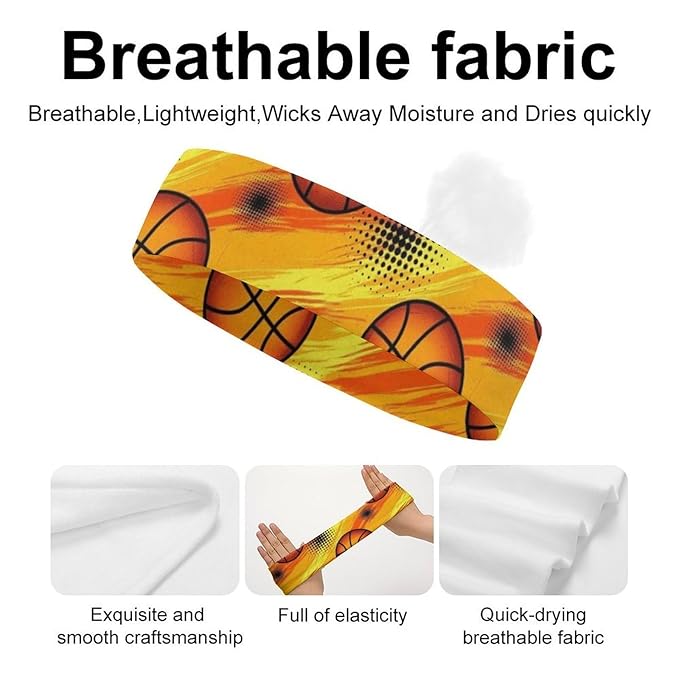 Headband Bandana Non Slip Cool Basketball Sports Sweatband for Men & Women