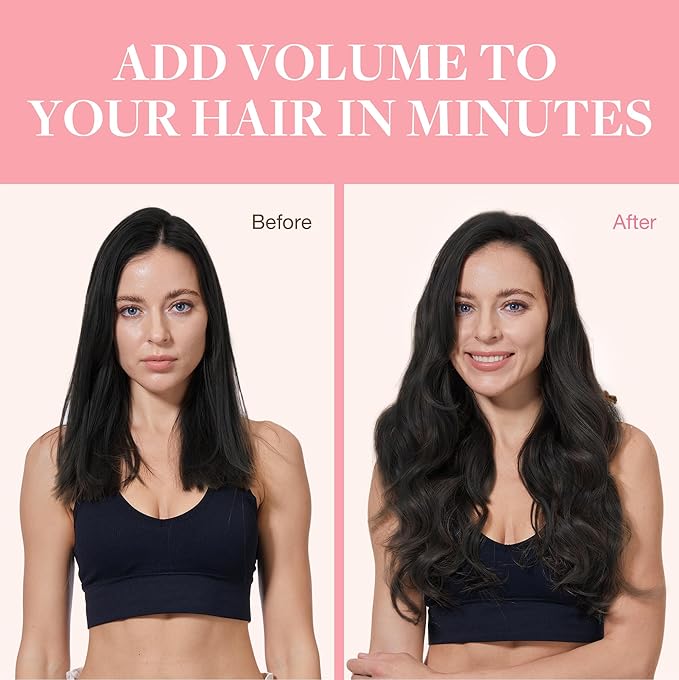 GOO GOO Clip in Hair Extensions Real Human Hair, Remy Human Hair Extensions Clip ins for Women, Natural Human Hair, 14inch 120g 7Pcs, 1B Natural black