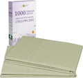 California Design Den King Pillow Cases Set of 2-1000 Thread Count Sateen, Soft and Thick 100% Cotton King Pillow Covers, Durable - Sage Green