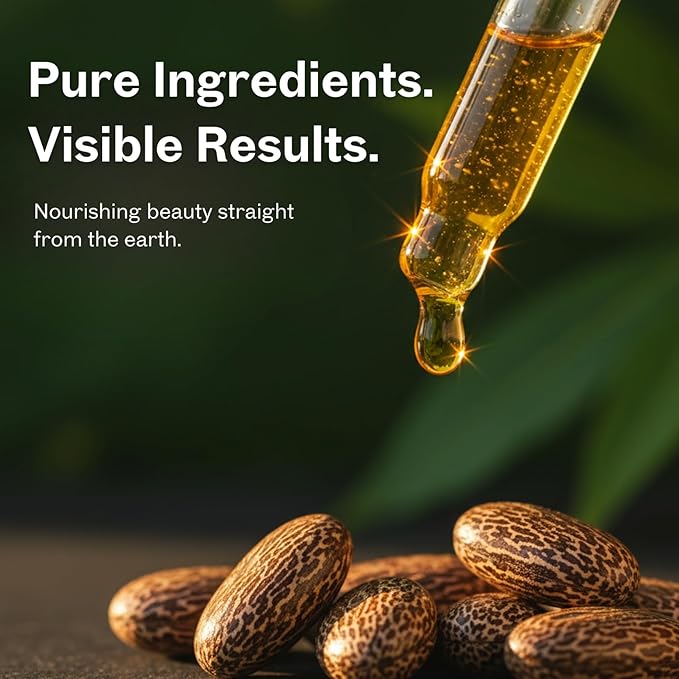 Mayan's Secret - Pure Cold-Pressed Castor Oil Organic Hexane-Free Unrefined 4 fl oz Glass Bottle – Natural Castor Oil for Hair Growth, Eyelashes, Eyebrows, Skin, Face & Body – USDA Certified