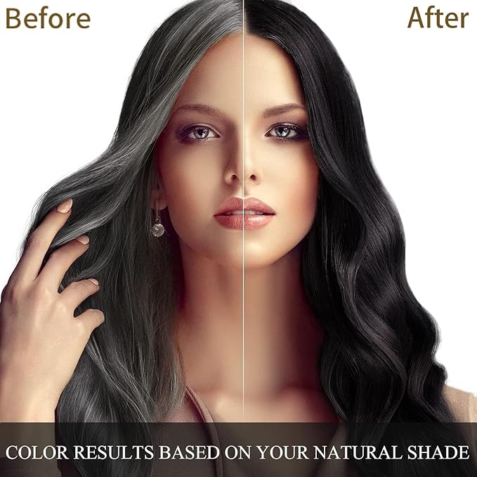 Black Hair Dye Shampoo 3 in 1 for Women/Men for Gray Coverage Instant Hair Color Shampoo Semi Permanent Champu Para Cana