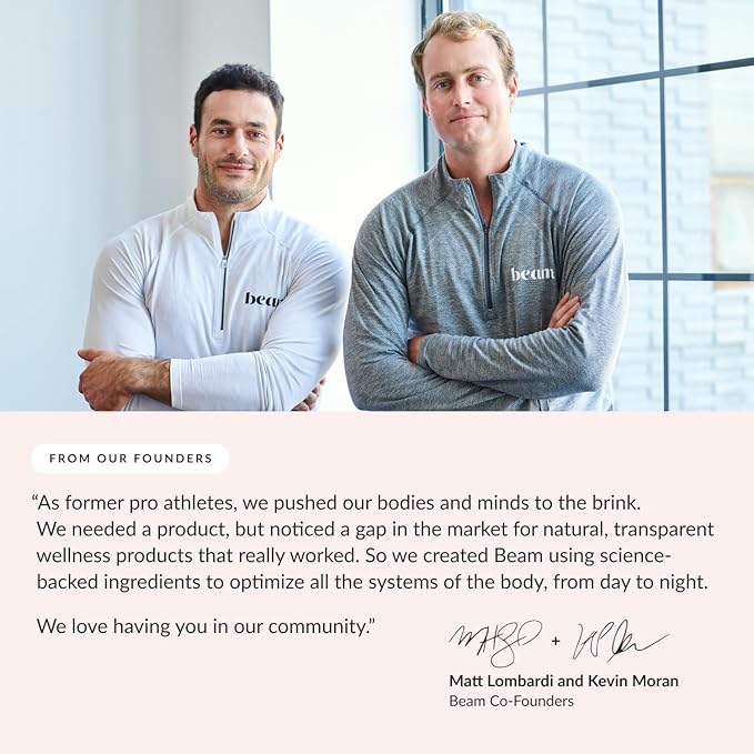 Beam Collagen Powder, Collagen for Women, Collagen with Hyaluronic Acid, Collagen Peptides Type 1 and 3, with Biotin, Grass Fed Bovine, Third-Party Tested, Best for Coffee, Vitamin C, 60 Servings