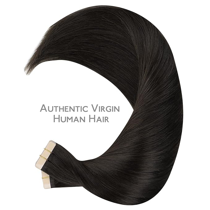 Wennalife Tape in Hair Extensions Human Hair, 40pcs 100g 20 inch Dark Brown Hair Extensions Real Human Hair Straight Tape in Extensions Invisible Human Hair Extensions Reusable Real Hair Extensions