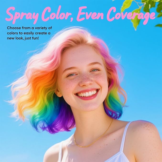 Pink Hair Spray, Temporary Hair Color Spray For Kids Women Men, Temporary Hair Dye Washable Hair Color Wax, Non-Sticky Color Hair Spray for Halloween Crazy Hair Day,Cosplay Party DIY,Christmas (Pink)