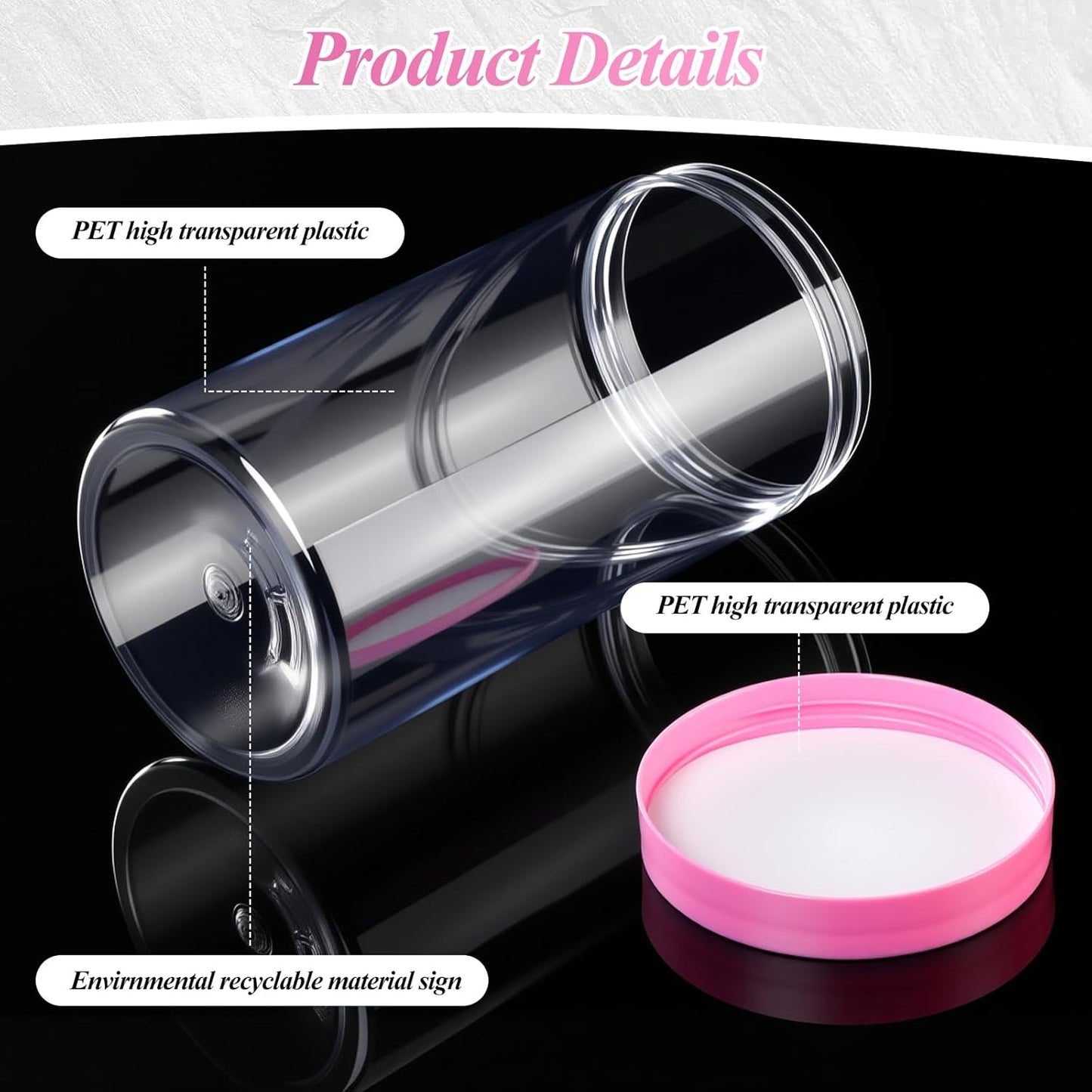 Patelai 4 Pieces Round Wide-mouth Leak Proof Plastic Container Jars with Lids for Travel Storage Makeup Beauty Products Face Creams Oils Salves Ointments DIY Making(32 Ounce,Pink)