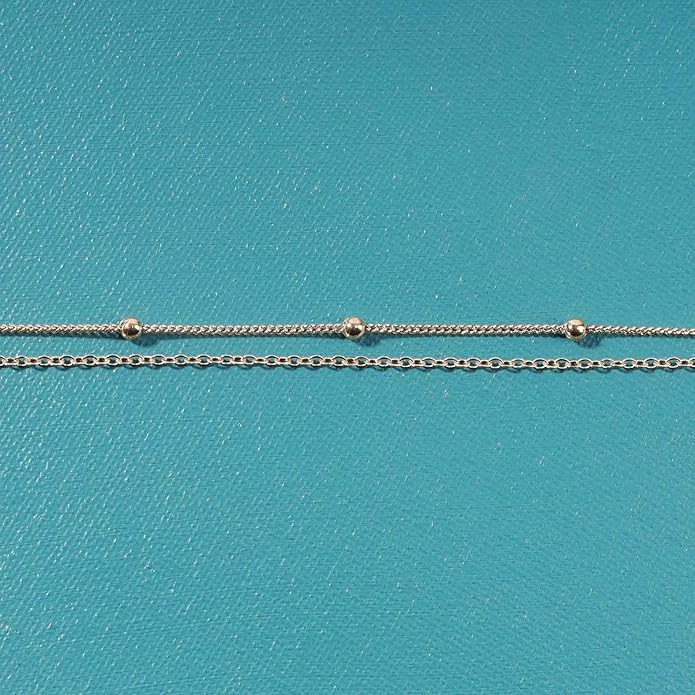 Boho Layered Satellite Choker Necklace Gold Ball Chain Necklace Short Collar Necklace Vintage Double Layer Necklace Jewelry for Women and Girls Gifts