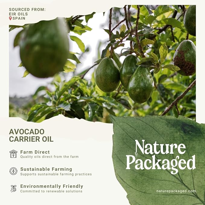 Avocado Oil - Direct from EIR Oils Farm in Spain - 100% Pure Carrier Oil for Hair, Face, and Skin - Hand-Picked, Cold-Pressed Carrier Oil - (16oz)
