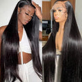 Lemoda Straight SKINLIKE Real HD 13x4 Full Lace Frontal Wigs 210% Density 15A 32inch Brazilian Straight Virgin Human Hair Lace Front Wig Invisible 0.1mm Ultra-thin Frayed Ends Tiny Knots