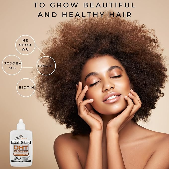 Ebony Medical DHT Blocker Hair Growth Serum for Thinning Hair – Hair Regrowth Treatment for Men & Women – Procapil Formula – Thickens Fine Hair – Liposomal Scalp Serum – 2 fl oz