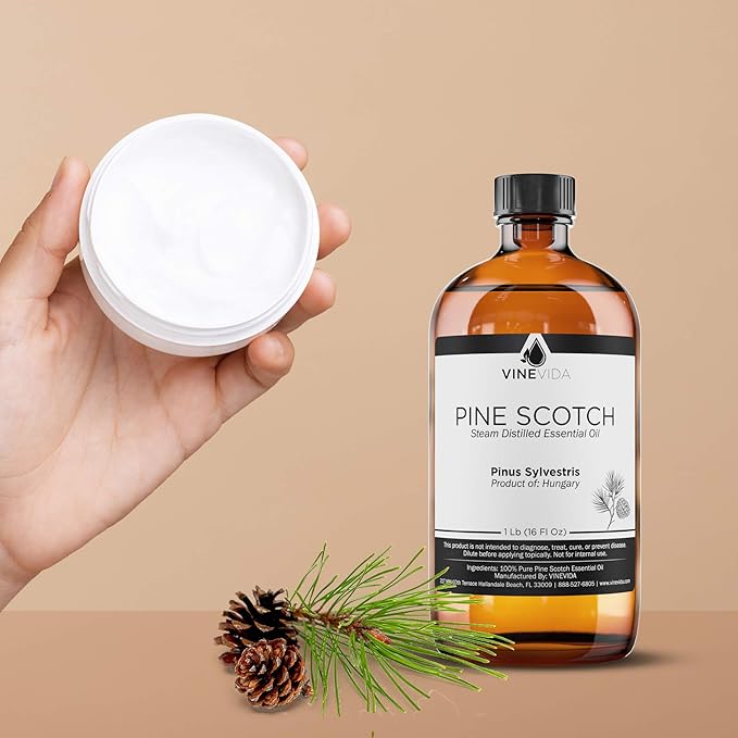 VINEVIDA Pine Scotch Essential Oil - 16 oz - Undiluted - DIY Candle Scents - Bulk for Soap Making & Skin Safe