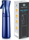 Hula Home Continuous Spray Bottle for Hair (10.1oz/300ml) Empty Ultra Fine Plastic Water Mist Sprayer – For Hairstyling, Cleaning, Salons, Plants, Essential Oil Scents & More - Blue