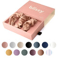 Blissy Silk Scrunchies (3 Pack) - 100% Pure Mulberry Silk - 22 Momme 6A High-Grade Fibers Scrunchie for Straight & Curly Hair - Preventing Breakage, Tangling, & Creasing (Rose Skinny)