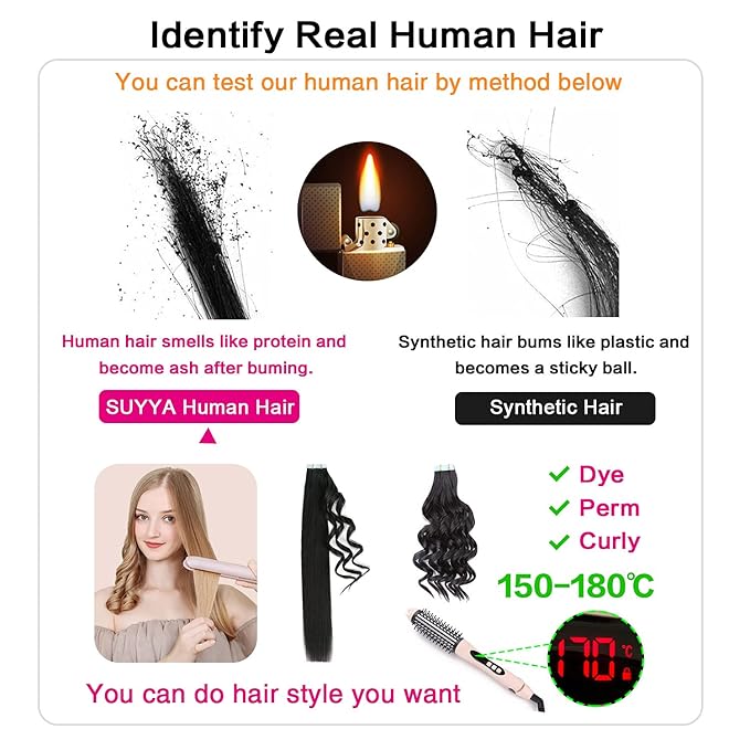 SUYYA Tape in Hair Extensions Human Hair Strawberry Blonde to Light Blonde Remy Hair 22 inches 20pcs 50g/pack Straight Seamless Skin Weft Tape in Human Hair Extensions Piano Color(22 inch #P27/24B)