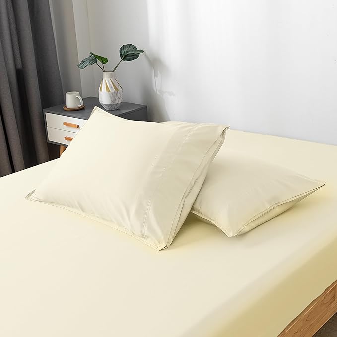 Bella Coterie | Luxury Bamboo Viscose Standard Size Pillowcase Set | 100% Organically Grown | Ultra Soft | Cooling | 2 Pcs [Lemonade]